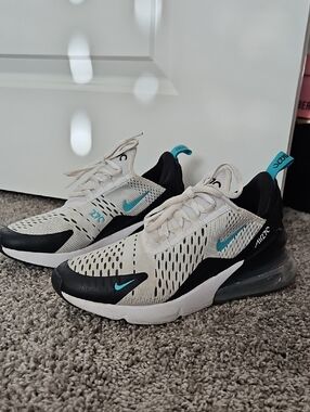 Nike Air Max 270 - White and Teal Athletic Sneakers